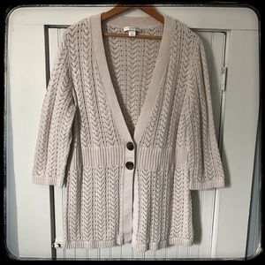 Christopher & Banks Cream Cardigan Sweater